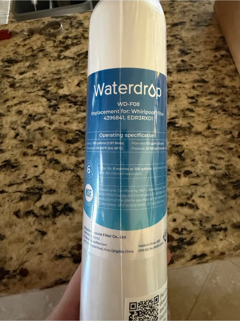 Set of 3 Waterdrop White Refrigerator Water Filter Compatible Replacement